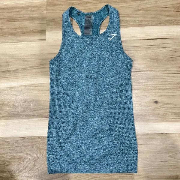 Gymshark Vital Seamless Tank Deep Teal Women’s Medium Athletic - Image 2
