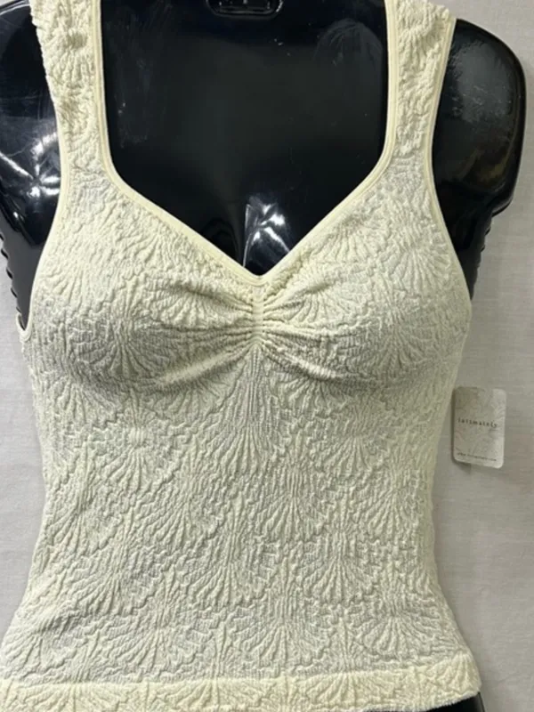 Free People Love letter Tank sweetheart sz M/L. Cream - Image 2
