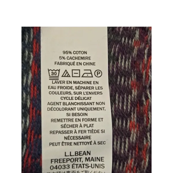 LL Bean Fair Isle Cotton Cashmere Turtleneck Sweater LRG Cabin Cozy - Image 7