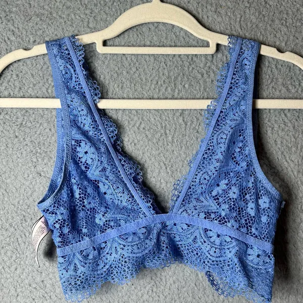 Victoria's Secret‎ Bralette Womens Small Blue Longline Lace Plunge Bralette - Image 5