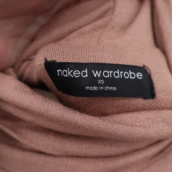 Naked Wardrobe Womens Long Sleeve Turtleneck Bodysuit Mauve Brown XS nw-b0313n - Image 4