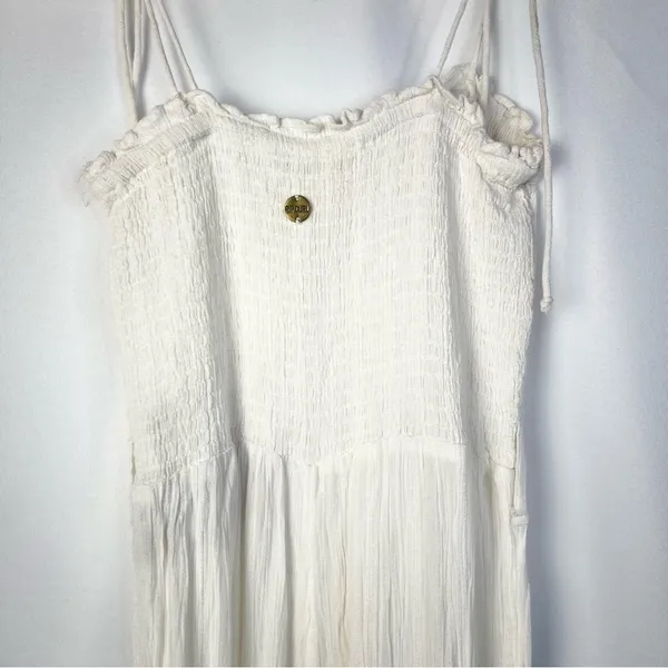 Rip‎ Curl White Fiesta Wide Leg Smocked Cropped Jumpsuit XS - Image 5