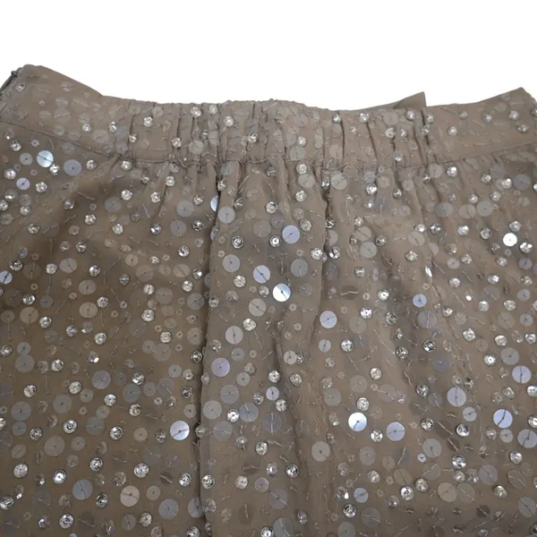 Ann Taylor Women's XS Drawstring Tie Sequin Lined Mini Skirt - Image 6