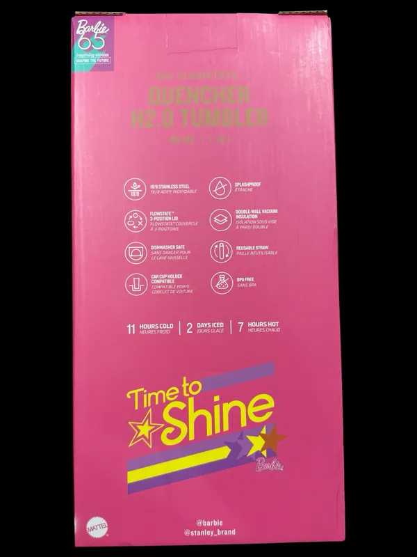 ✨ Barbie x Stanley “SuperStar Barbie” 40oz FlowState Quencher H2.0 Tumbler ✨ - Image 5