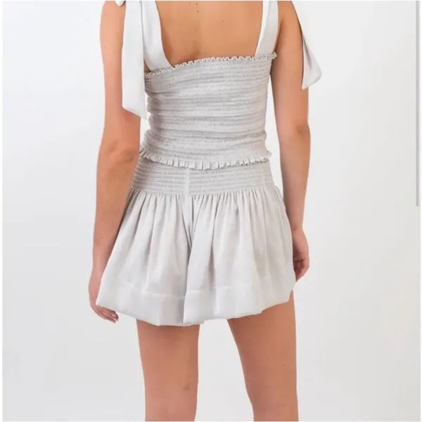 KOCH Erica Shorts Women's‎ Size Small Skirt Skort Pleated Silver Gray Pull On - Image 2