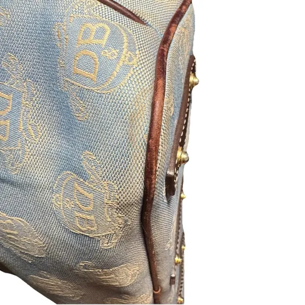 Dooney & Bourke East West Canvas / Leather Trim Donegal Crest Tote Shoulder Bag - Image 8