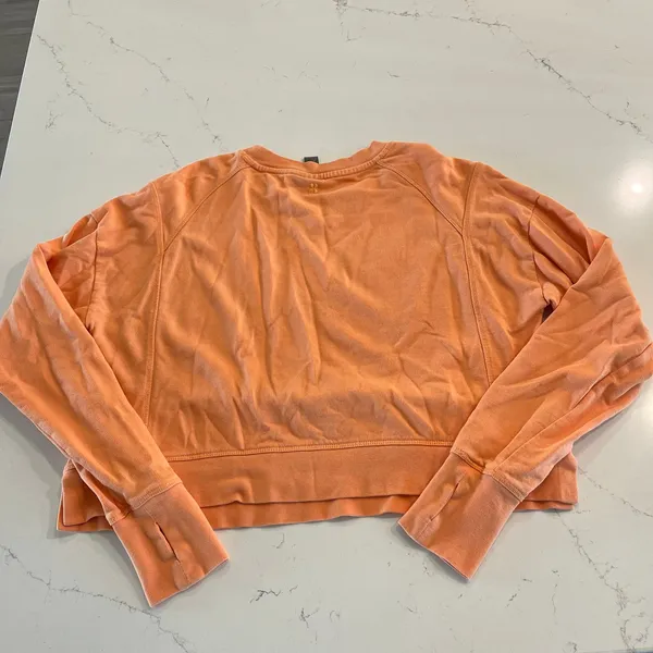 Sweaty Betty‎ After Class Crop Sweatshirt Orange Size Small 4-6 - Image 3