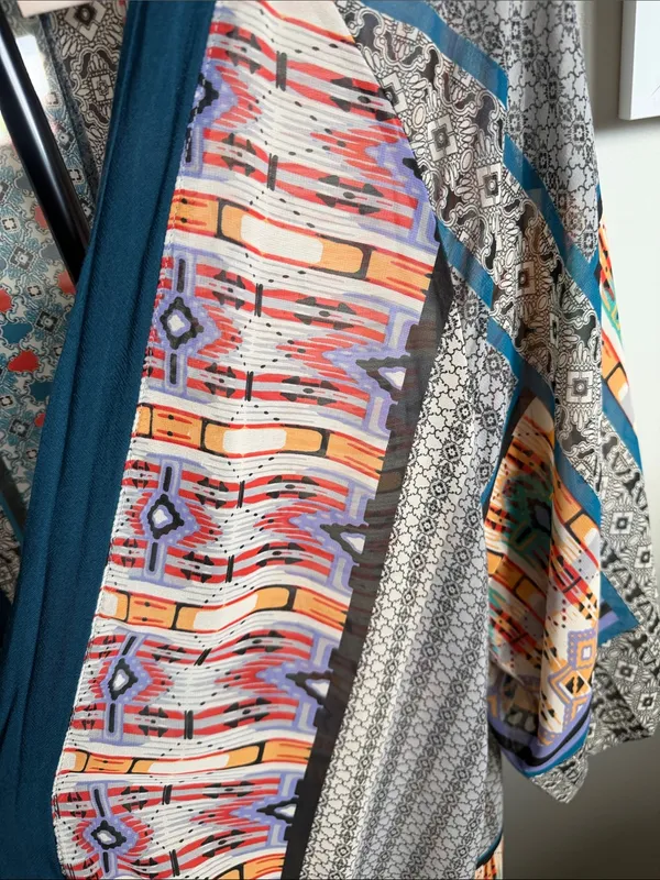 Flying Tomato Multicolor Geo Print — Teal, Coral & Cream - Image 3