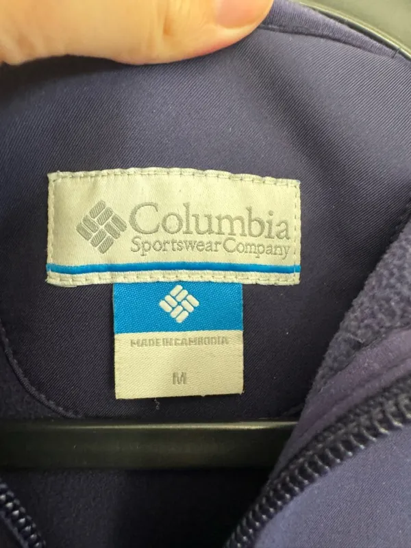 Columbia Navy Zip Front Shell Jacket Size Medium - Image 2