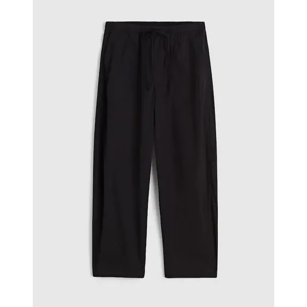 Madewell Pull-On Barrel-Leg Utility Pants in Poplin Cotton Black Wide Leg M NWT - Image 5