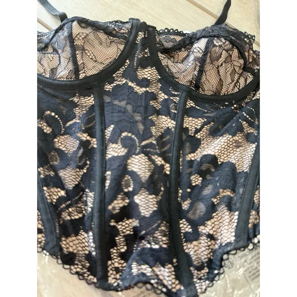 Unbranded Boned Corset‎ Top Shaping Outerwear Push Up Festival Lace Bustier Top - Image 2