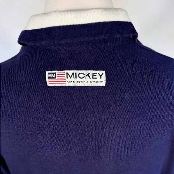 Vintage Y2K Disney Store Mickey Salutes The Flag Embroidered Polo Dress Sz M 💛 - Image 9