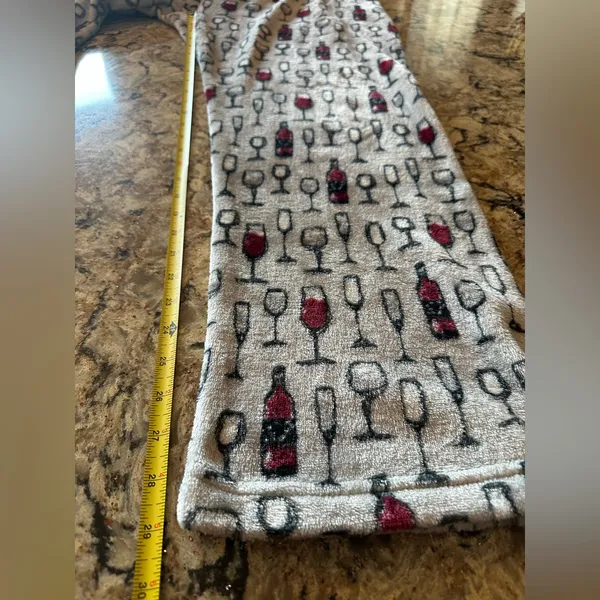 Pajama Set Size XL Time for Wine Top & Fleece Pants Wine Glasses Daydream - Image 9