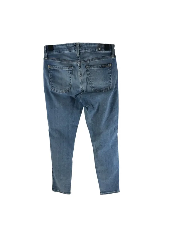 7 For All Mankind Womens Cropped Skinny Jeans Size 25 Denim USA Made - Image 2