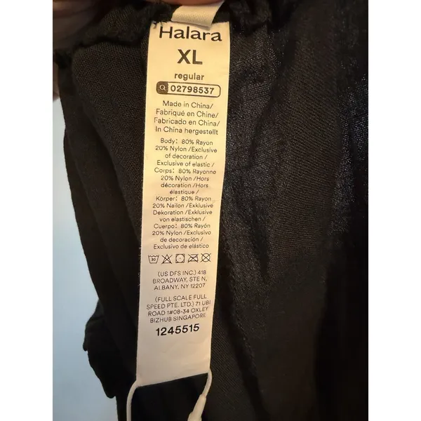 NWT Halara High Waisted Zipper Pocket Capri Linen Feel Pants in Black Size XL - Image 8