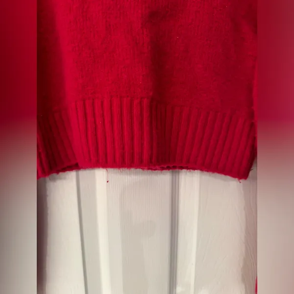 REDONE Red Turtleneck Sweater Women’s Red Size Small - Image 5