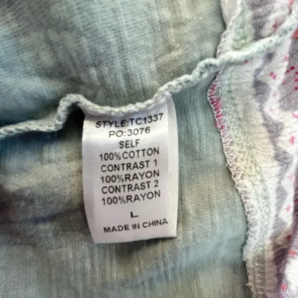 Women's Gray and Patterned Top Size L - Image 7