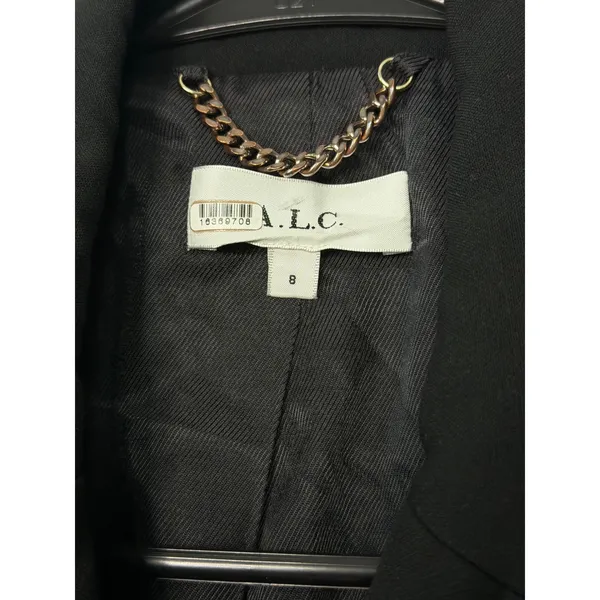 A.L.C. Women Black Double Breasted Gold Button Blazer Jacket - Image 5