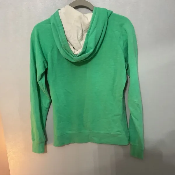The North Face Womens Hoodie Green Solid Pullover Fleece Small - Image 3