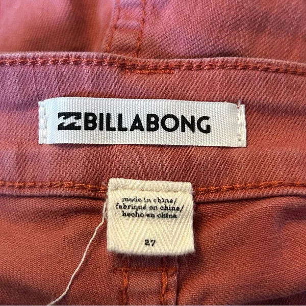 Billabong Burnt Red Lace Front Distressed Short Shorts Size‎ 27 - Image 4