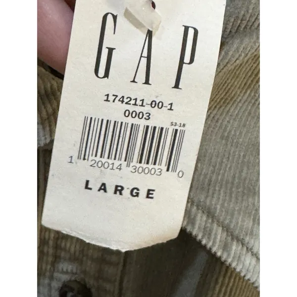 Gap Corduroy Shirt Size Large Green Heavyweight Y2K Shacket‎ Crochet Boho - Image 7