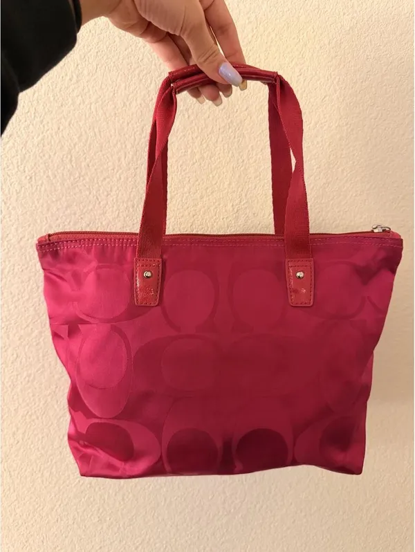 Fuchsia Coach Getaway Signature Nylon Packable Weekender Mini Tote Bag 2013 - Image 2