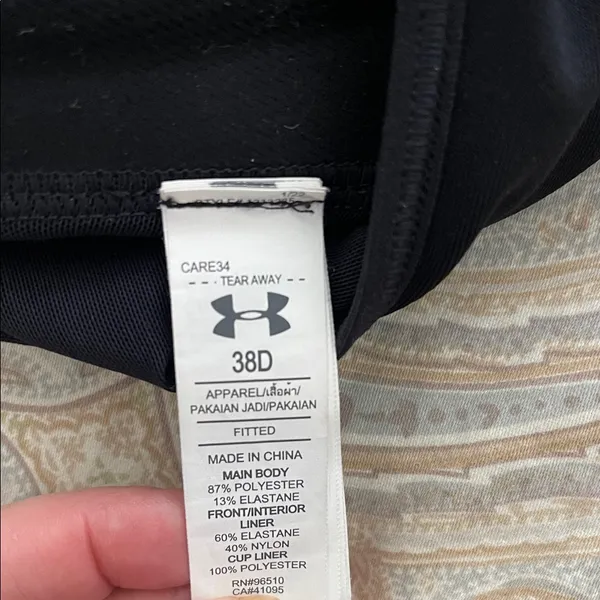 Under Armour Gray and Black Sports Bra - Image 3