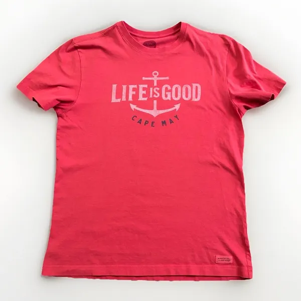 Life Is Good Red Cape May Shirt Top Women’s Size Medium Classic Fit Crusher Tee - Image 2
