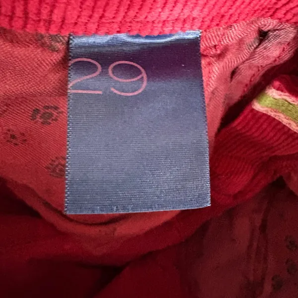 Anthropologie Pilcro Yaya Mid Rise Corduroy Cropped Flare Jeans Pink Rose 29 - Image 7