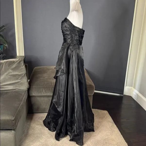 Women’s Black Strapless Full Length Prom Formal Dress Zip Back Size 10 NEW - Image 6