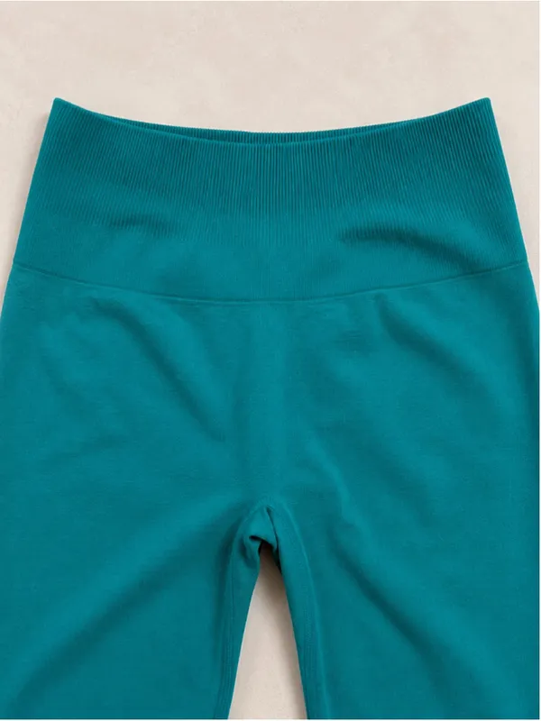 AUROLA Teal Seamless Scrunch‎ Butt High Rise Compression Leggings XS - Image 3