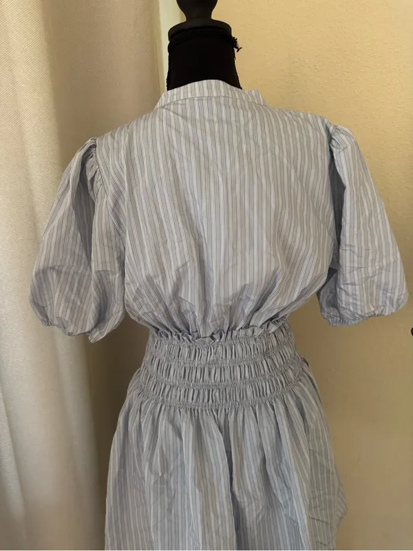 Sundays Cabo Dress Coastal Stripe Mini Dress Blue Stripe NWT - Image 7