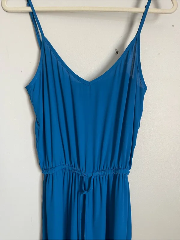 SHOW ME YOUR MUMU Blue Cropped Jumpsuit Sz M - Image 2