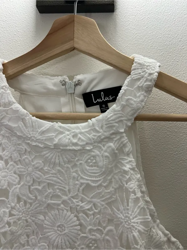 Lulus Lover's Game White Lace Skater Dress size small retails $59 - Image 3