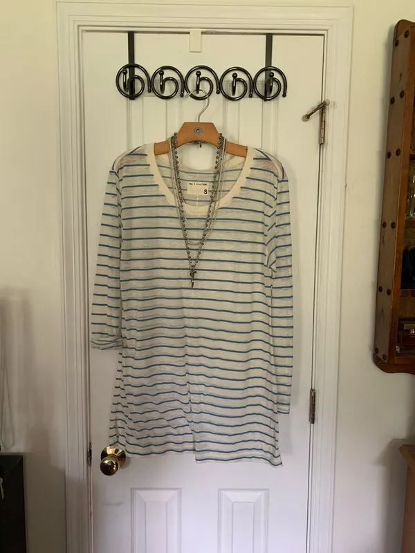 Retro Rag&Bone Faded Burnout Sheer Slub Tee Shirt - Image 2