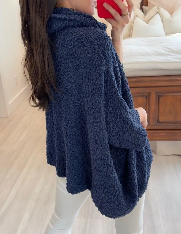 Navy Knit Turtle Neck Sweater Blue - Image 3