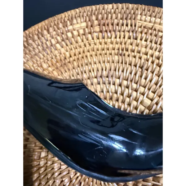 CL by Laundry Womens Black Patent‎ Block Heel Round Toe Pumps Size 6M Scuffed - Image 4