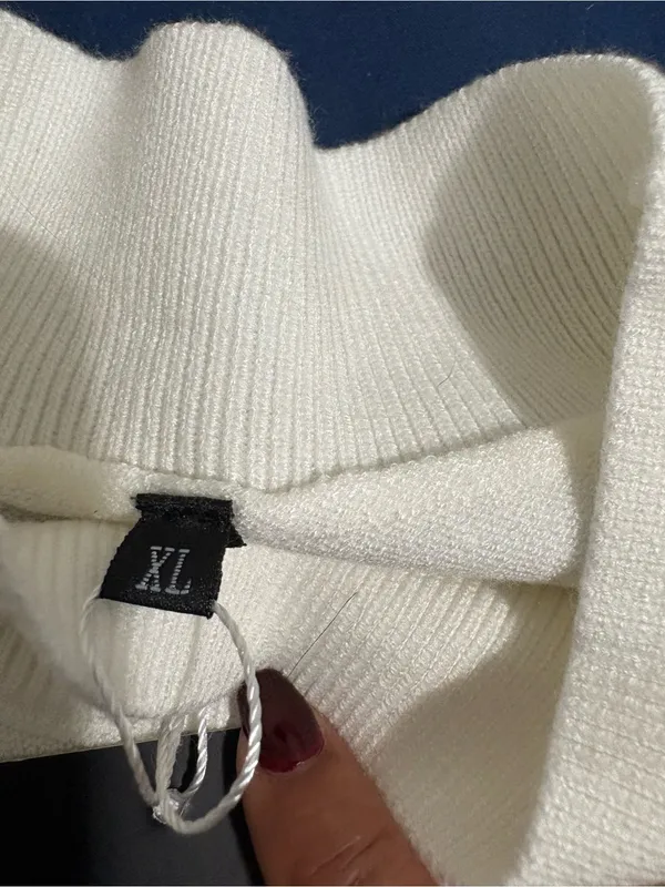 NWT Possehe Off-White Mock Neck Pullover Sweater Oversized Women's Size XL - Image 7