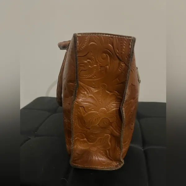 Patricia Nash Zancona Tooled Brown Leather Tote Reiti Wallet New With Tags $308 - Image 5