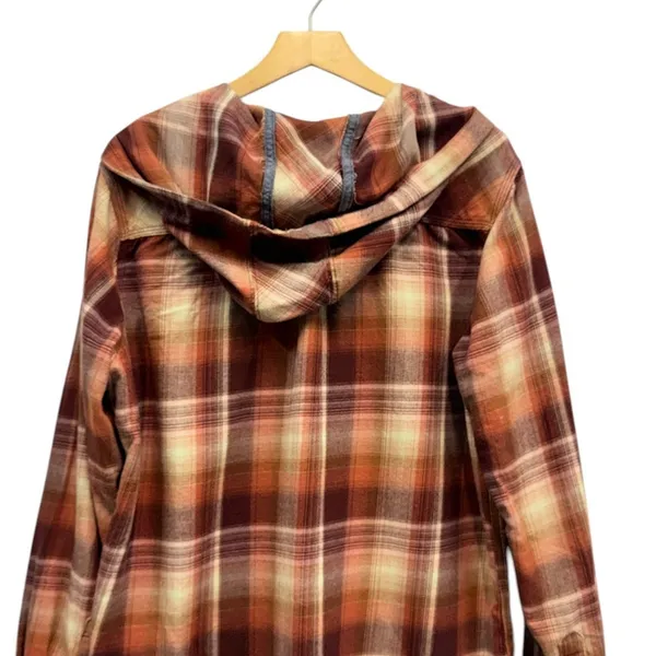 Carhartt Women's Hooded Flannel Shirt Brown Multi Plaid size XL (16/18) - Image 5