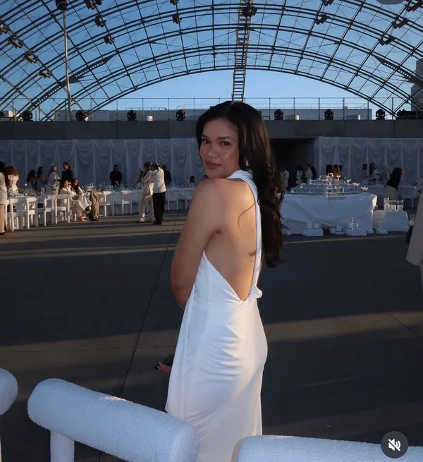 Zara Elegant White Backless Dress Halter scarf party holiday evening wedding - Image 5