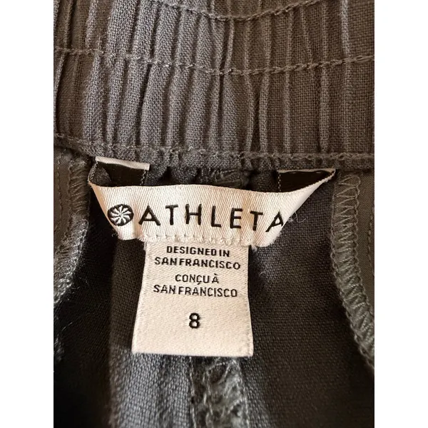 Athleta Cabo Linen Shorts Navy Blue 586829-02 Womens Size 8 Elastic‎ Side Buckle - Image 7