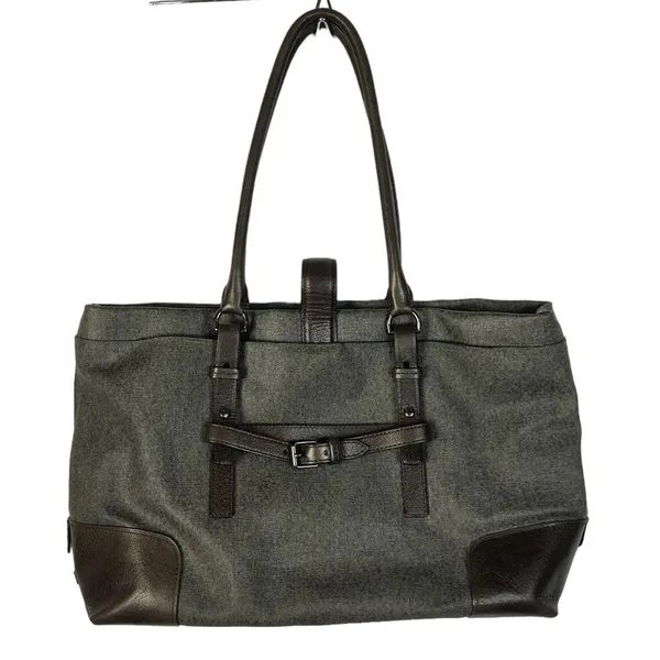 Tumi Villa‎ Viverone Gray & Brown Leather Trimmed Business Tote - Image 2