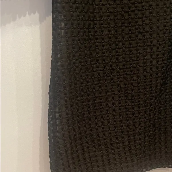 Black Textured Dress with Beaded and rhinestone Trim - Image 4