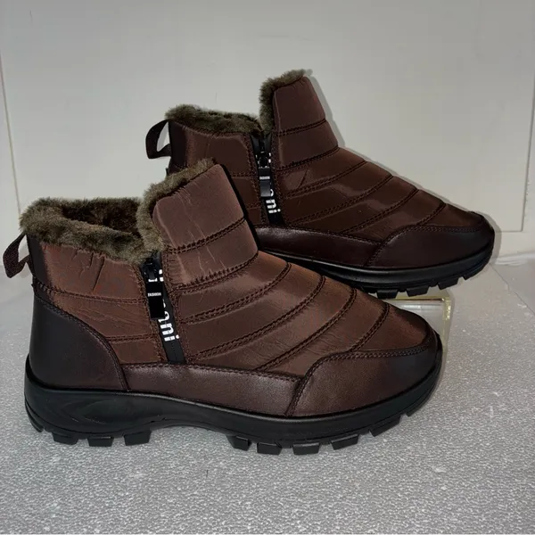 ❄️🥶Size:10 Brown Winter Cozy Boots with Durable Soles and Classic Design - Image 13