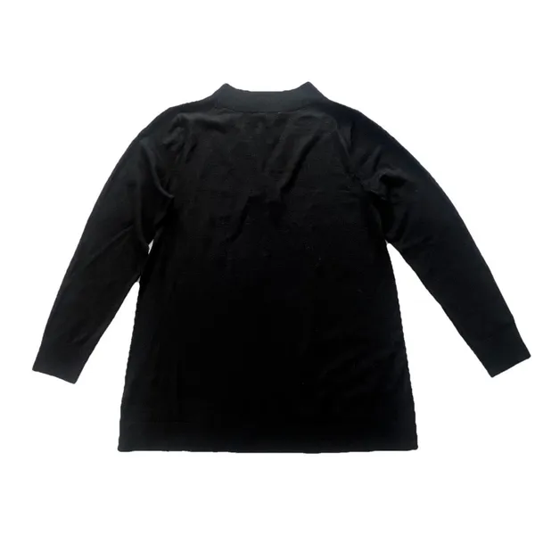 Talbots Pure Merino Wool V-Neck Sweater Womens M Black Classic Quiet Luxury - Image 2
