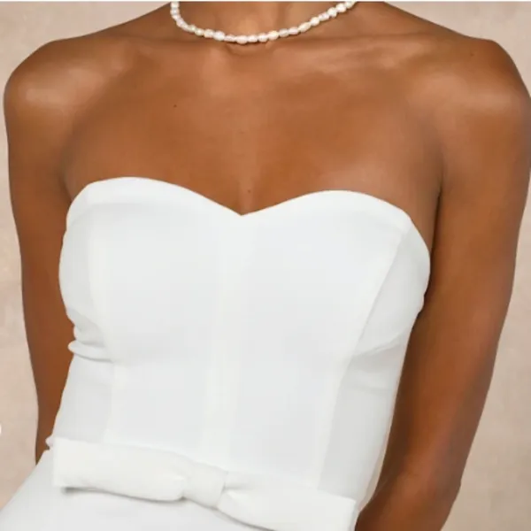 LULU's Sexy Bridal Wedding Chic Modern Sexy Minimalist Mermaid Trumpet Maxi Gown - Image 6