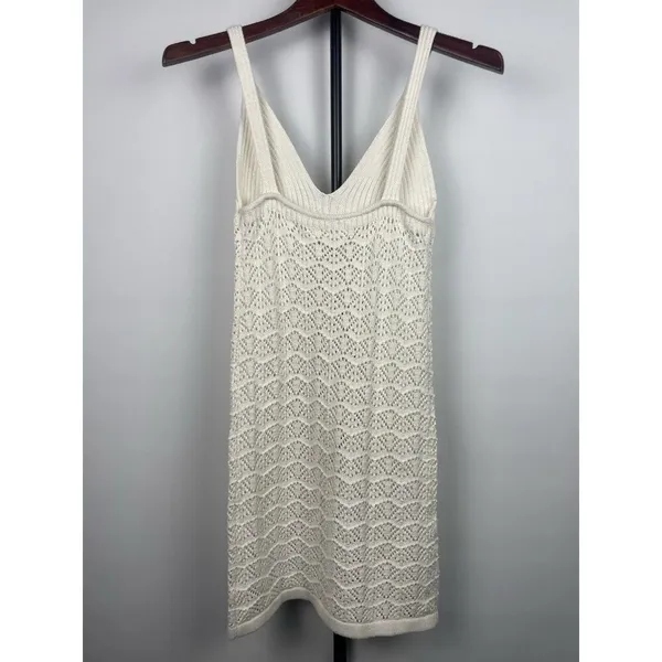 Jessica Simpson Cream White Knit Coastal Bohemian‎ Mini Dress Size S - Image 5