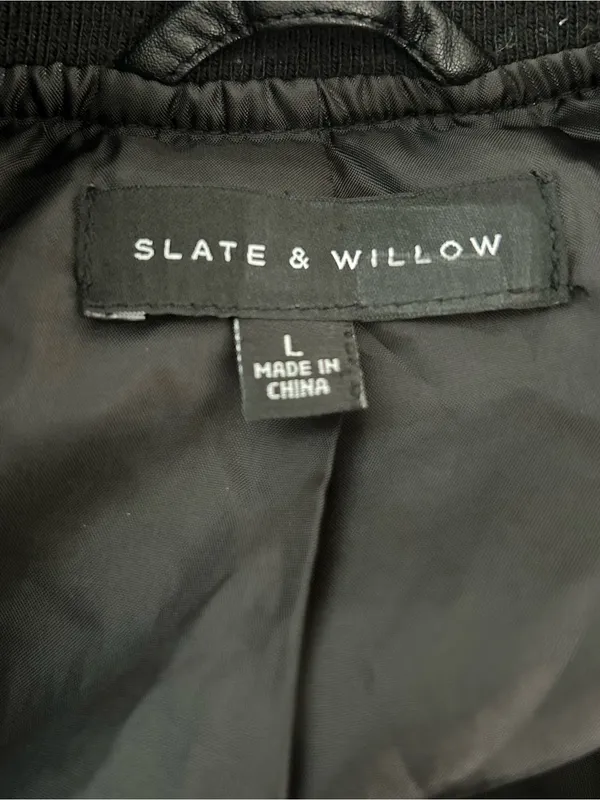 Slate & Willow Varsity Faux Leather Jacket - Image 4
