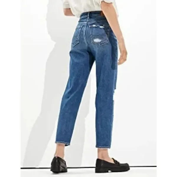 American eagle mom straight Jean distressed knee size 4 - Image 2